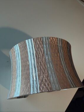 Silver Textured Wave Cuff Bracelet - Women Jewelry Bracelets